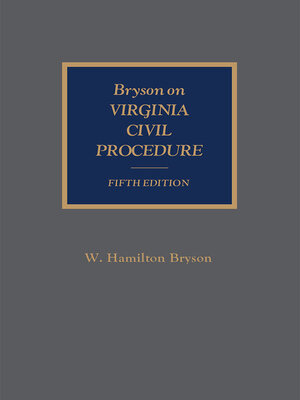 cover image of Bryson on Virginia Civil Procedure